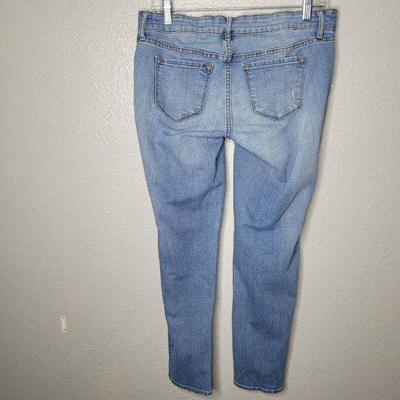 Old Navy Maternity Boyfriend Skinny Ankle jeans Size 2 Side Panels Stretch holes - Picture 6 of 8